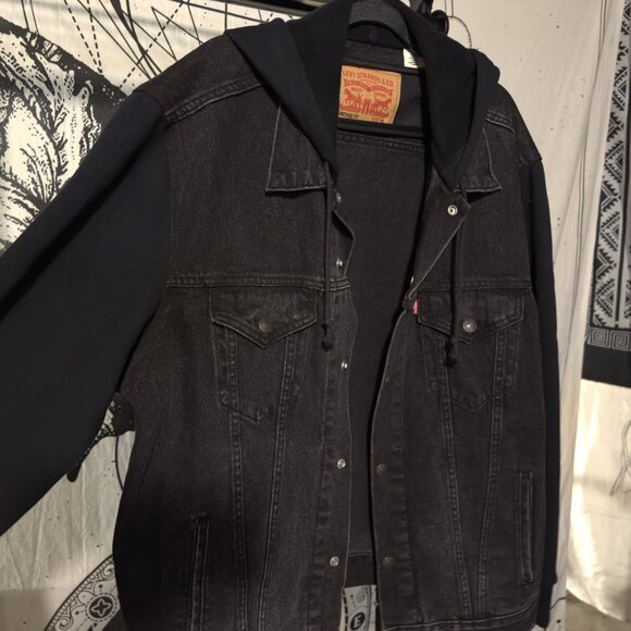 Levi's Jean and Sweater Jacket with Hood - Picture 2 of 4